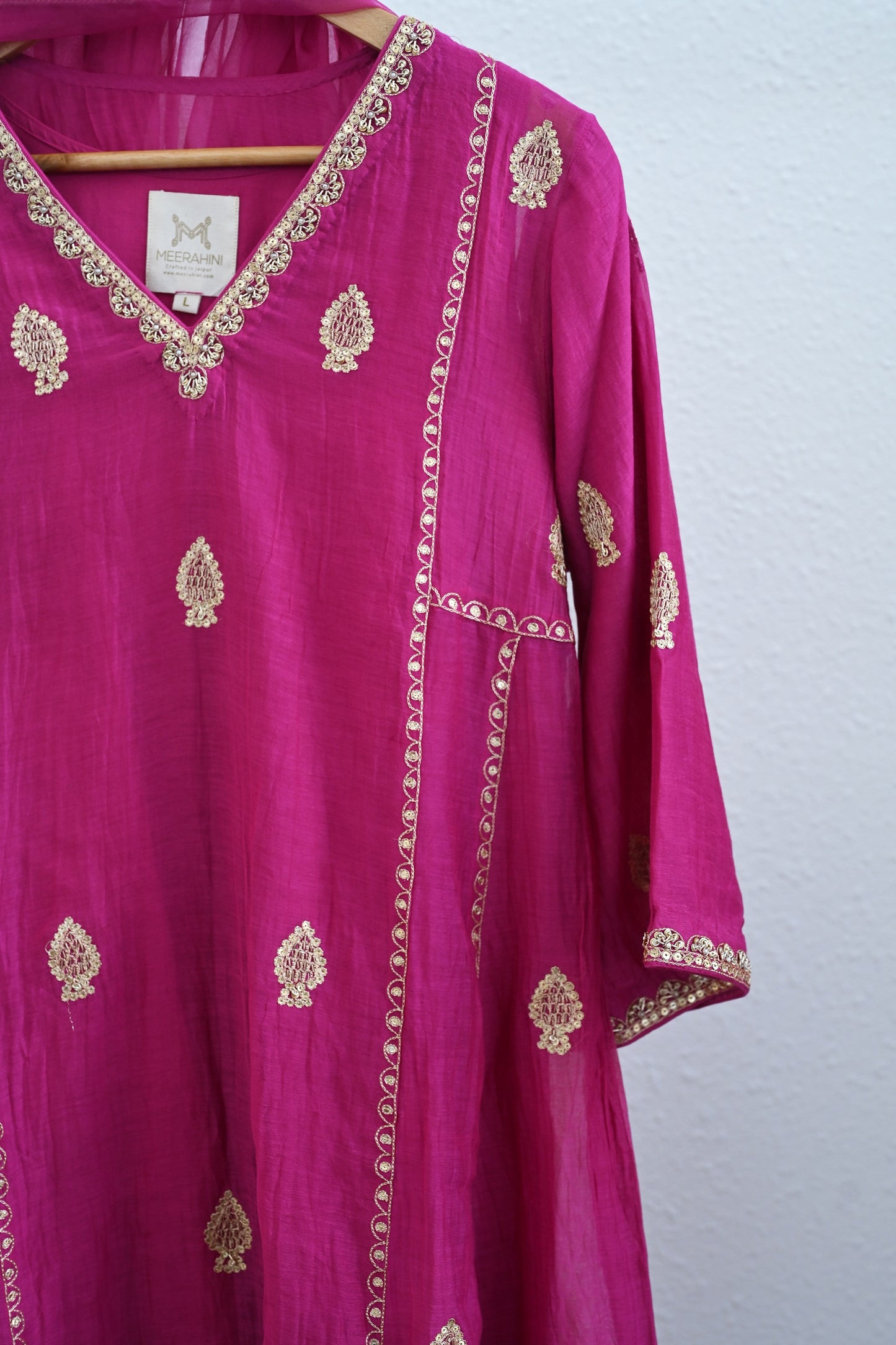 Pink Side Panel Kurta Set