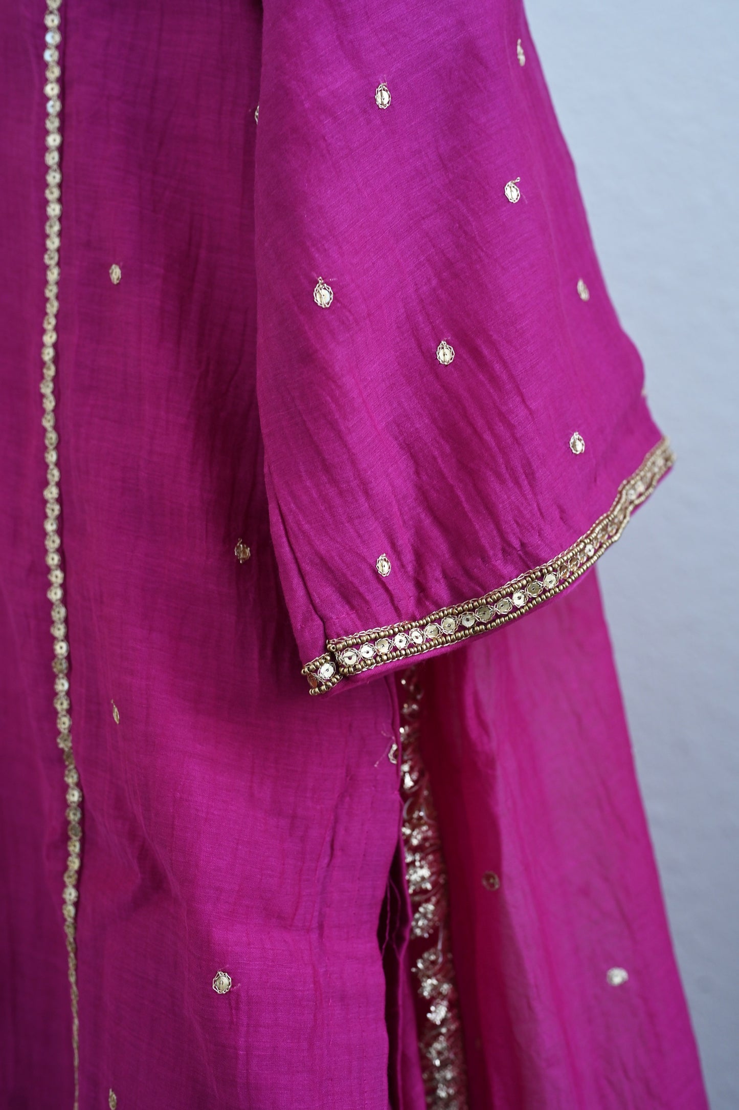 Rani Pink Side Panel Sharara Set