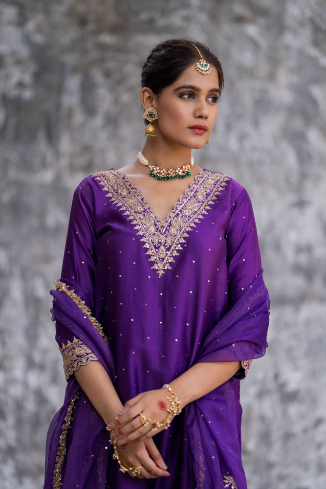 Purple A-Line Suit Set
