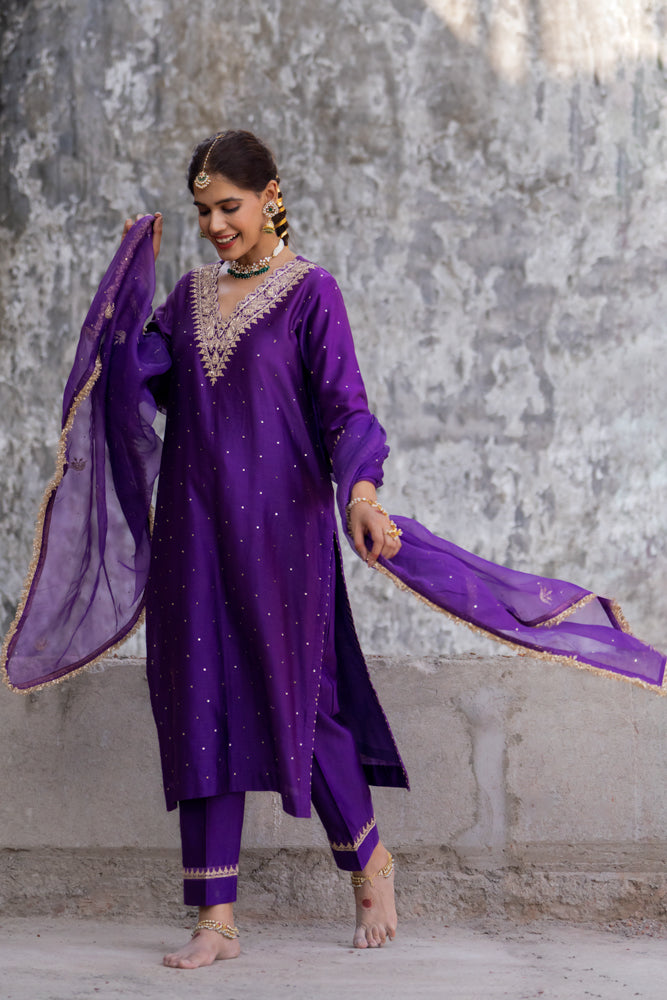 Purple A-Line Suit Set