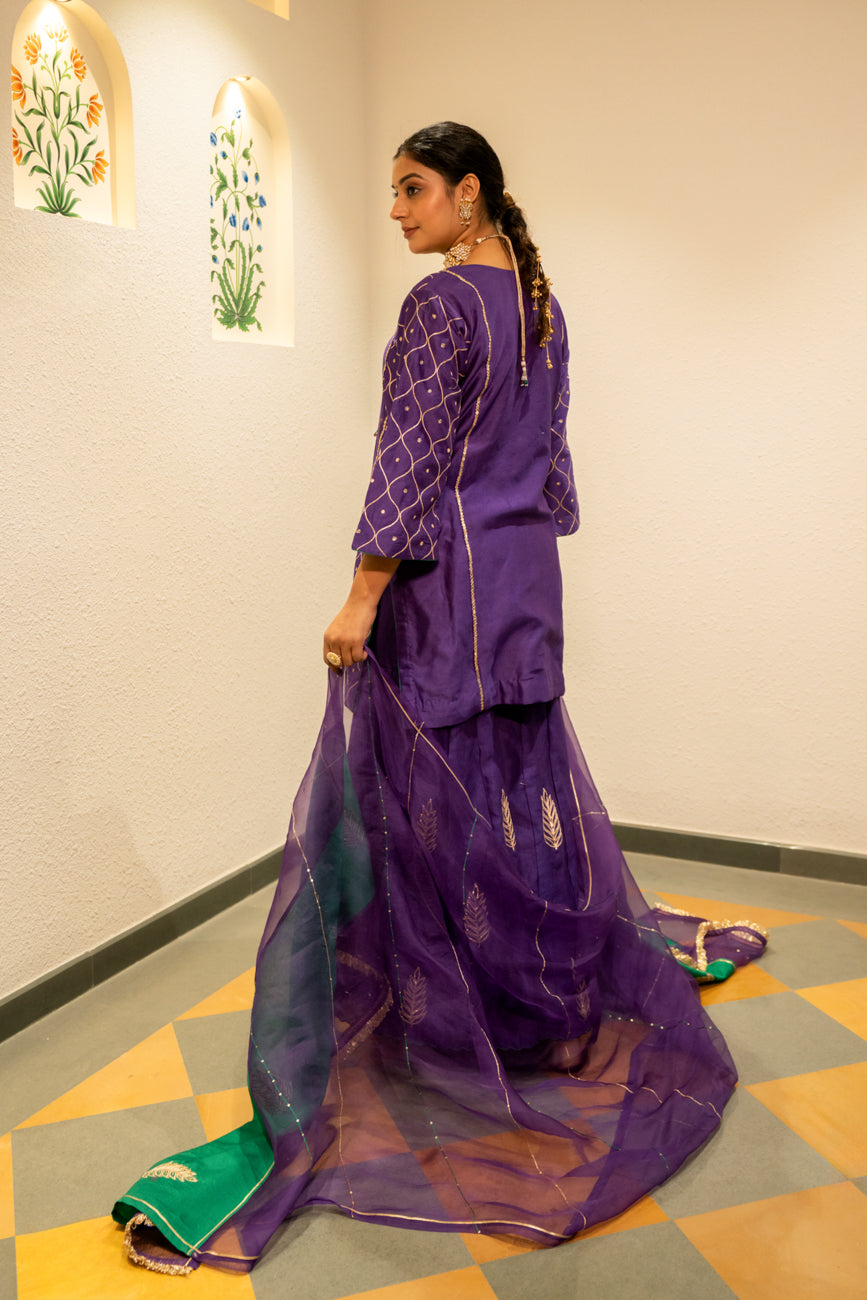 Purple metallic Sharara
