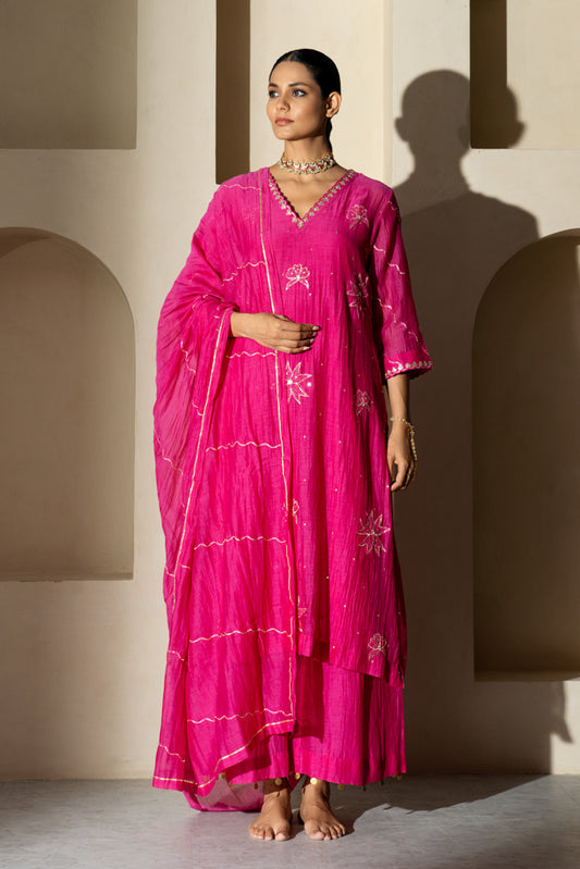 Rani Floral Motif Straight Kurta Set