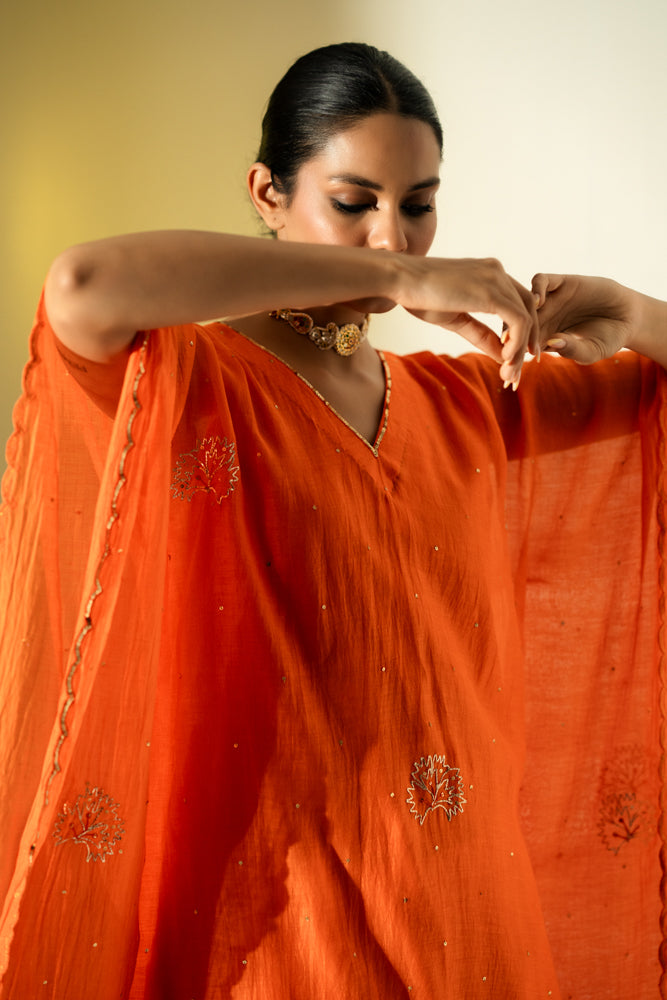 Orange Kaftan Set