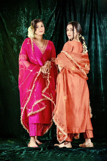Fuchsia Gotta Patti Kurta set