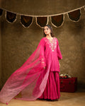 Pink Kamal Lappa Sharara Set