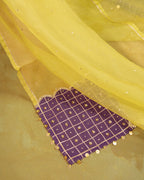 Purple Chand Booti A-Line Suit Set