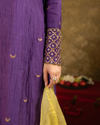 Purple Chand Booti A-Line Suit Set