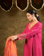 Pink Chand Booti A-Line Suit Set