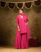 Pink Chand Booti Sharara Set