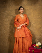 Rust Orange Chand Booti Sharara Set