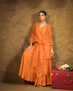 Rust Orange Chand Booti Sharara Set