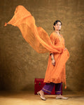 Rust Jaal A-line Kurta Set