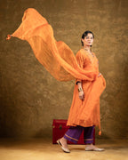 Rust Jaal A-line Kurta Set