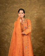 Rust Jaal A-line Kurta Set