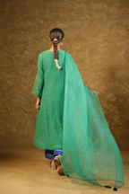 Green Jaal A-line Kurta Set