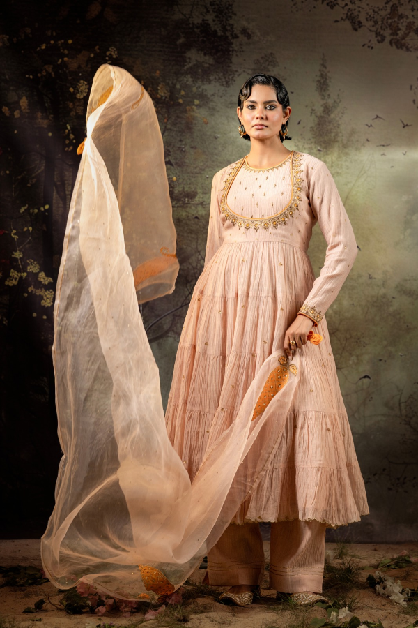 Beige Anarkali Set