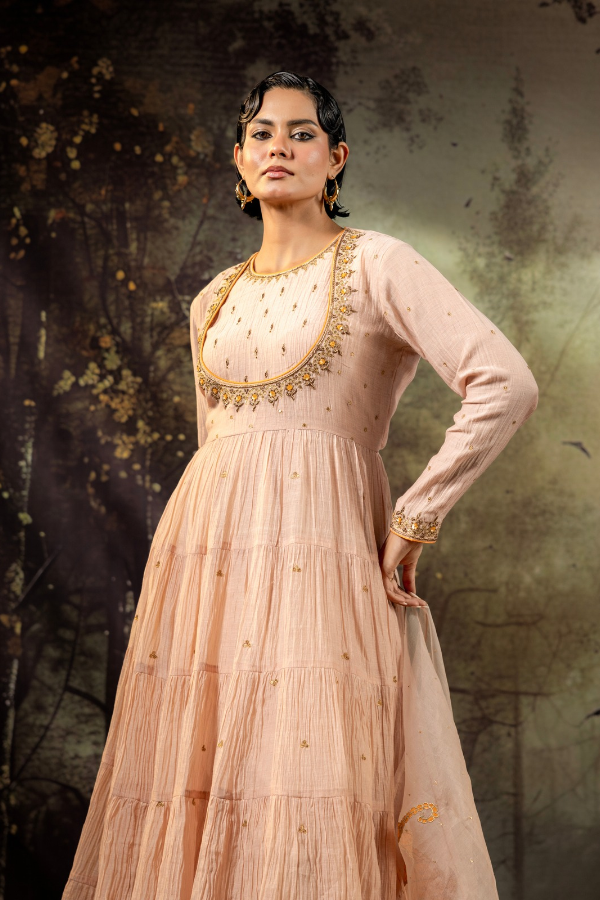 Beige Anarkali Set