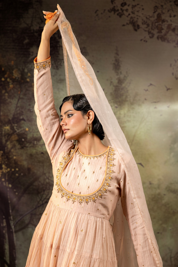 Beige Anarkali Set