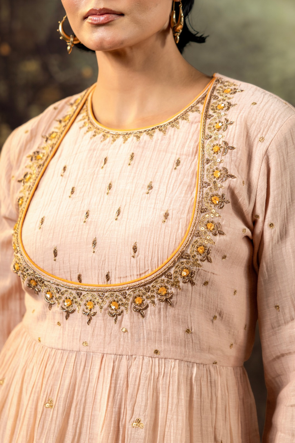 Beige Anarkali Set