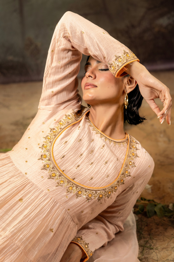 Beige Anarkali Set