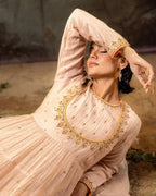 Beige Anarkali Set