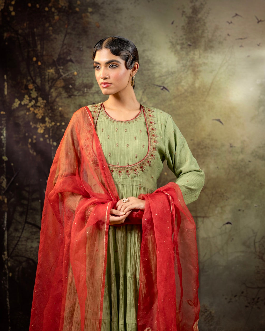 Elaichi Green Anarkali Set