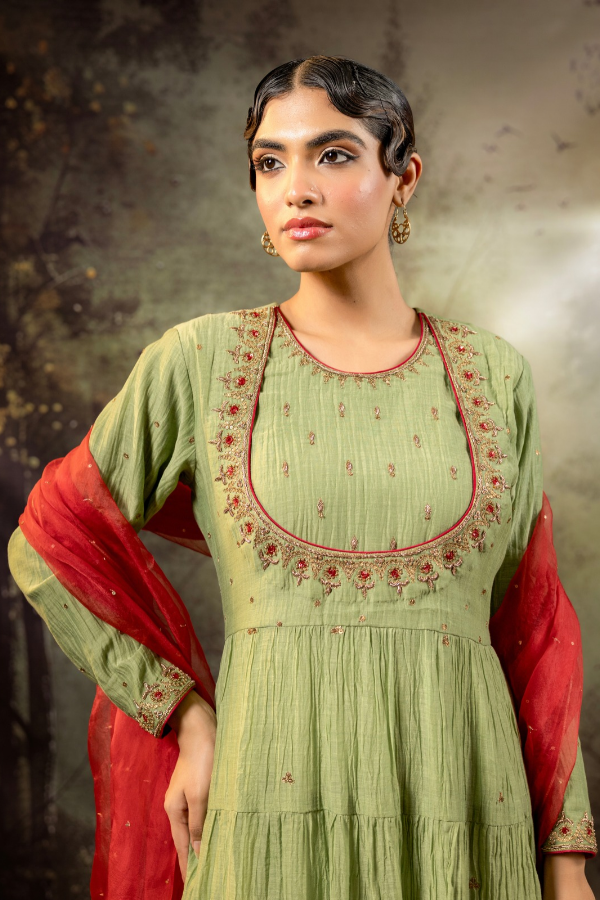 Elaichi Green Anarkali Set