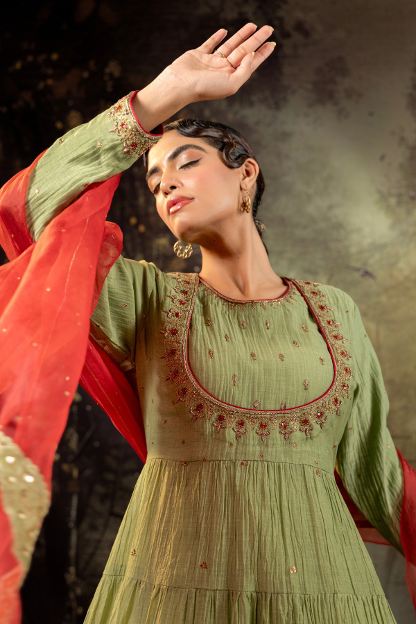 Elaichi Green Anarkali Set
