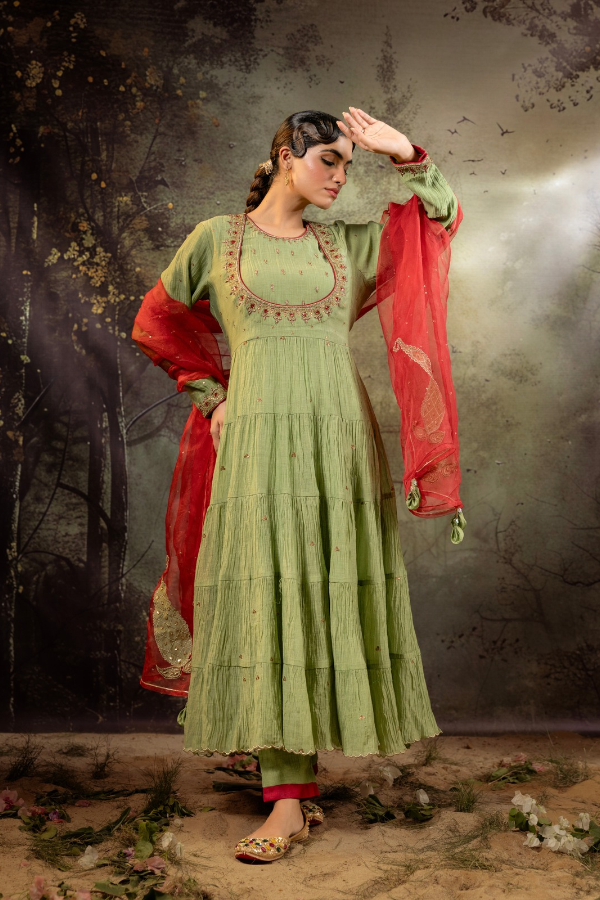 Elaichi Green Anarkali Set