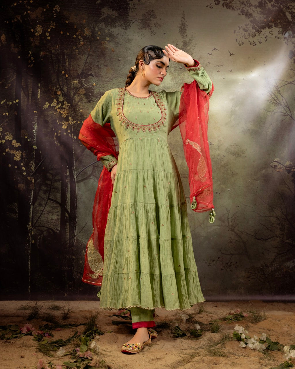 Elaichi Green Anarkali Set