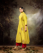 Neon Green 5 Boota Kurta Set