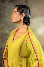 Neon Green 5 Boota Kurta Set