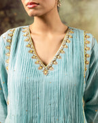 Ice Blue 5 Boota Kurta Set
