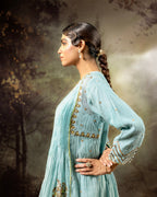 Ice Blue 5 Boota Kurta Set