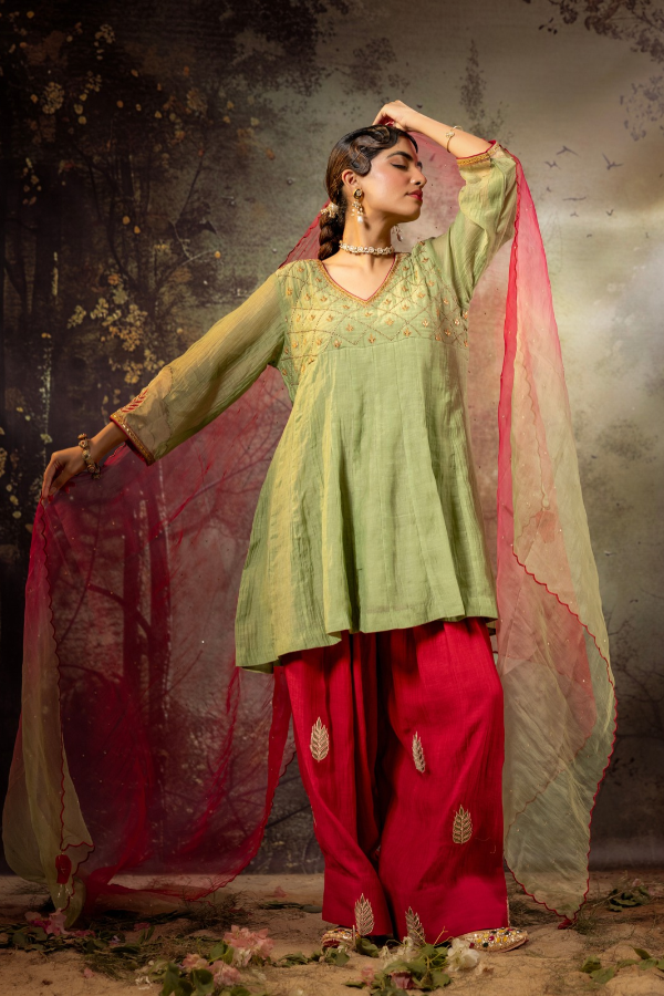 Elaichi Green Farshi Kurta Set
