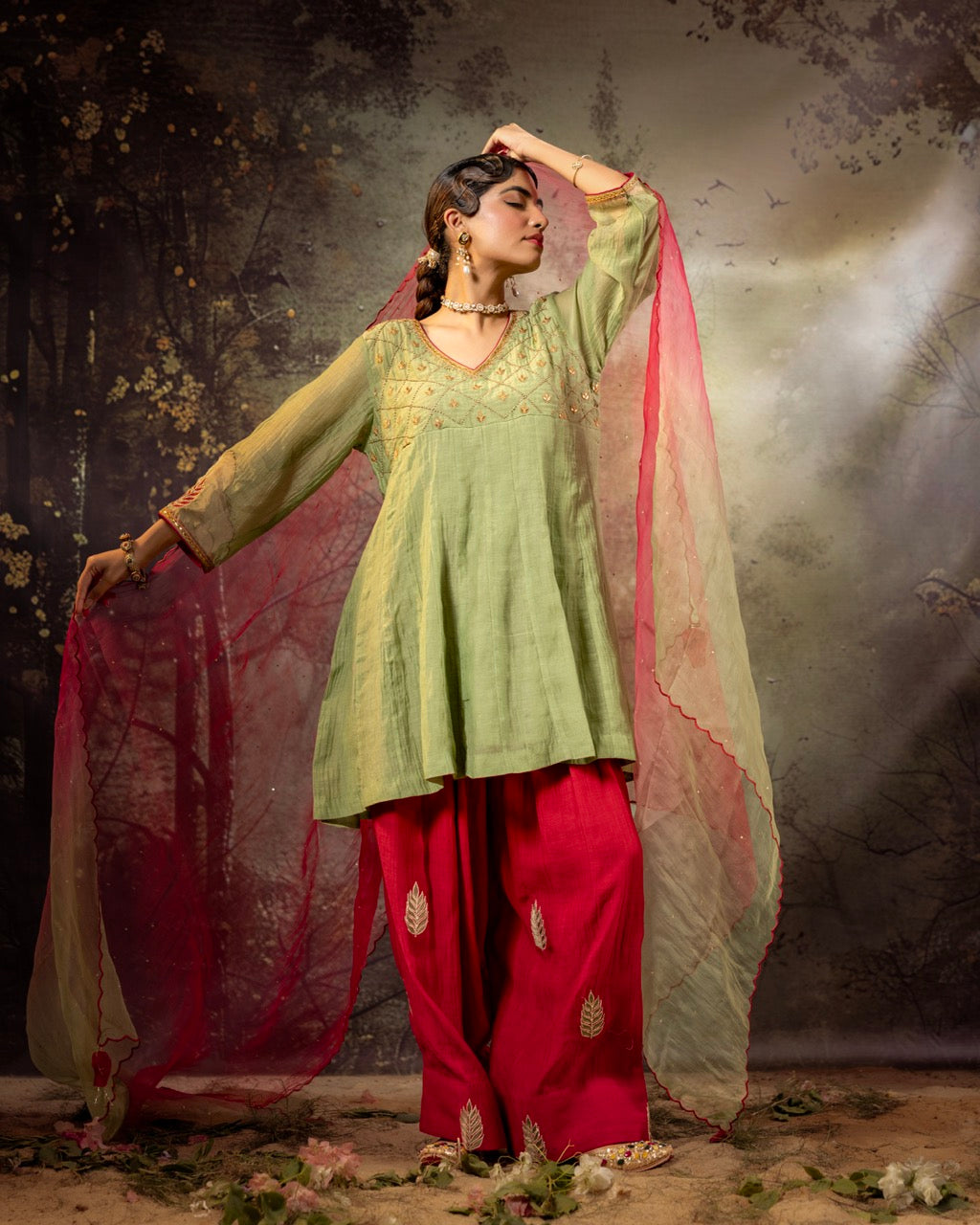 Elaichi Green Farshi Kurta Set