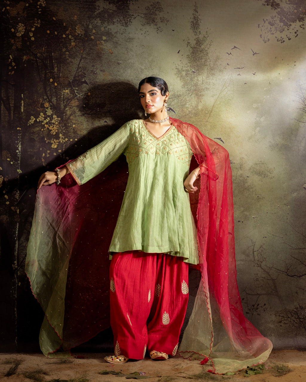 Elaichi Green Farshi Kurta Set