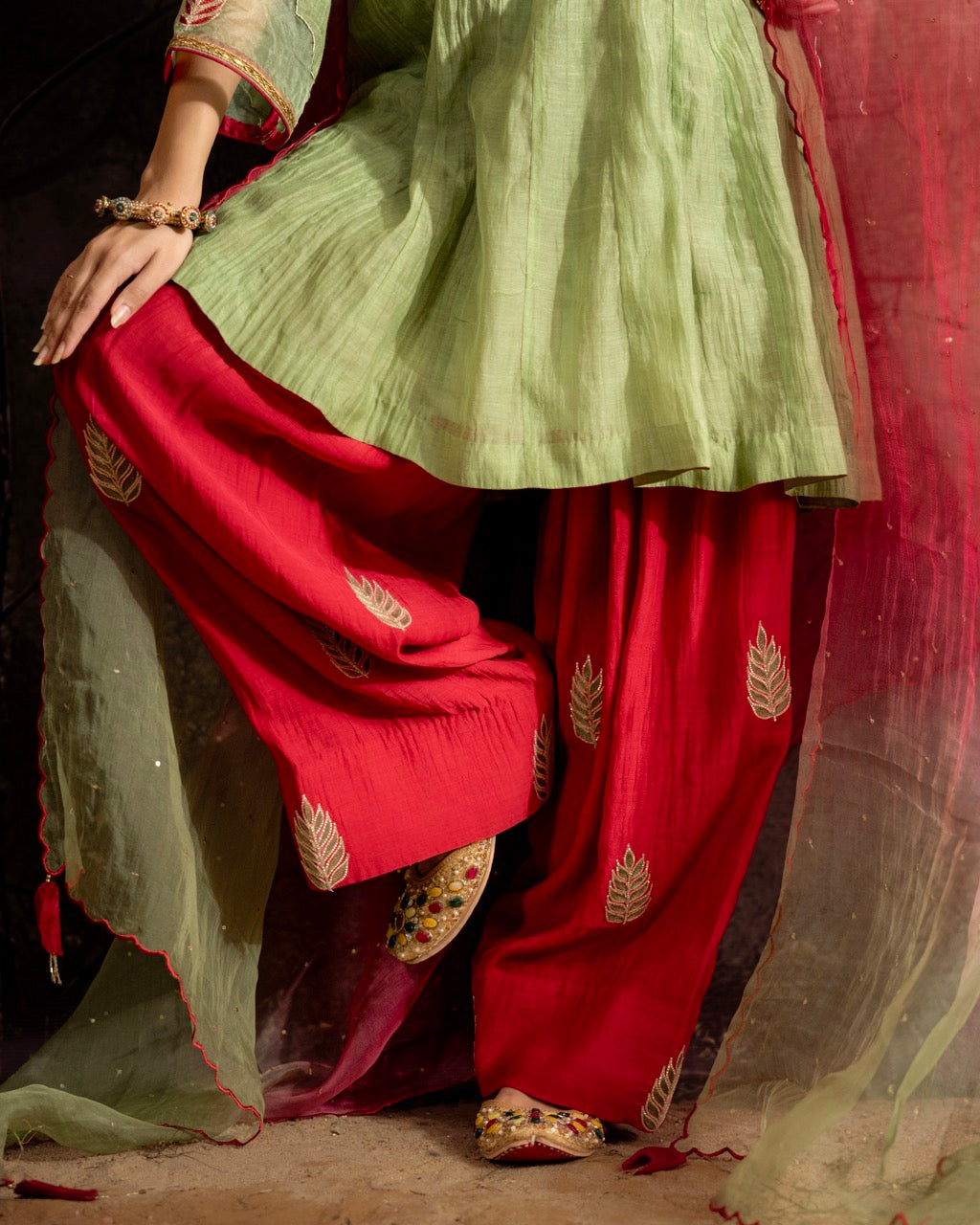 Elaichi Green Farshi Kurta Set