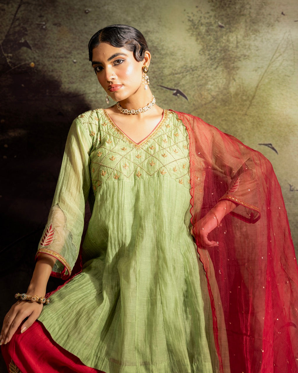 Elaichi Green Farshi Kurta Set