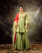Elaichi Green Ambi Sharara Set