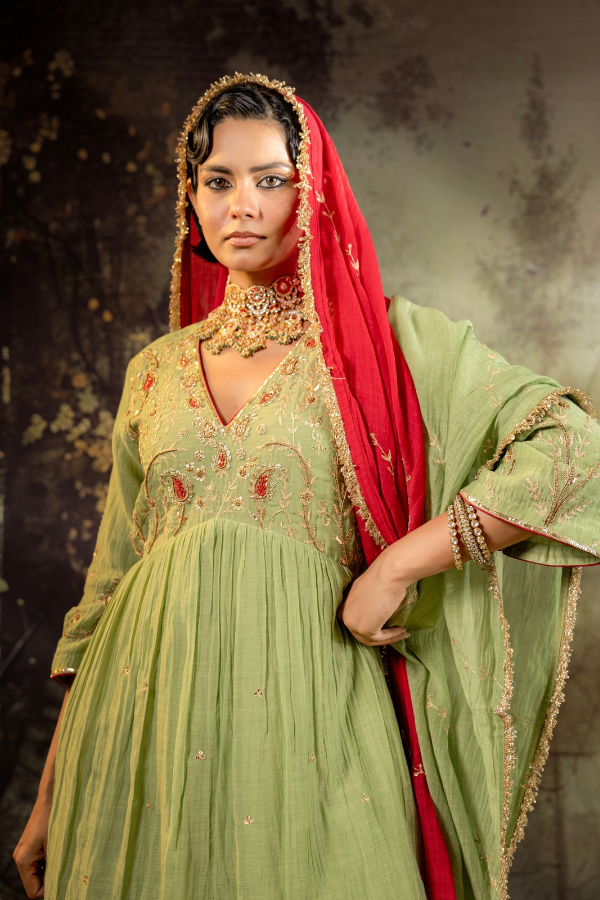 Elaichi Green Ambi Sharara Set