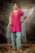 Ice Blue Jaal Farshi Kurta Set
