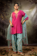 Ice Blue Jaal Farshi Kurta Set