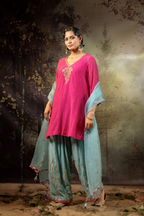Ice Blue Jaal Farshi Kurta Set