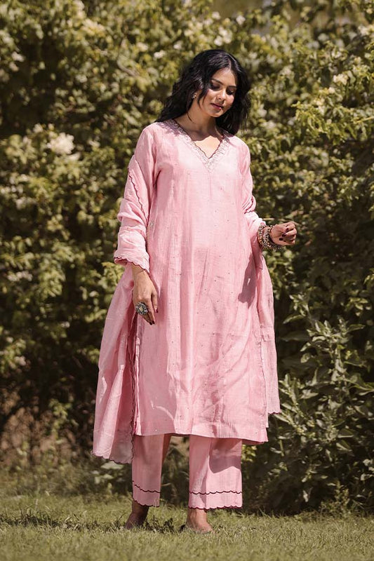 Rose Golden Side Pocket Kurta Set