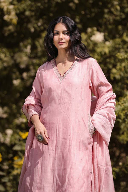 Rose Golden Side Pocket Kurta Set