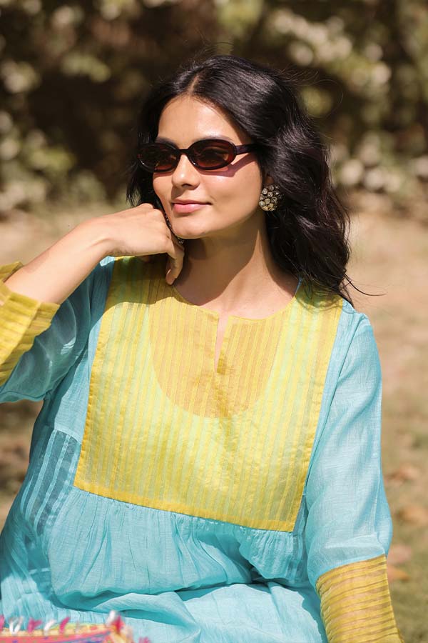 Sky Blue Pintek Co-ord Set