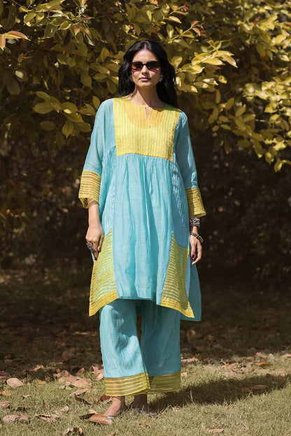 Sky Blue Pintek Co-ord Set