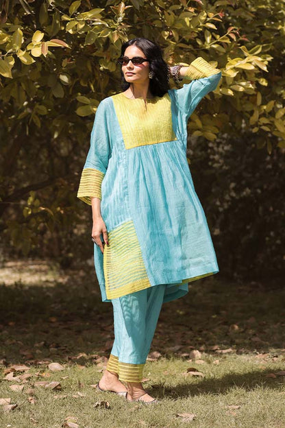 Sky Blue Pintek Co-ord Set