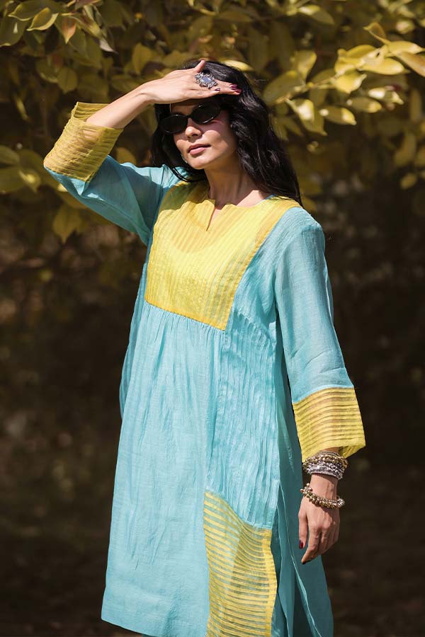 Sky Blue Pintek Co-ord Set